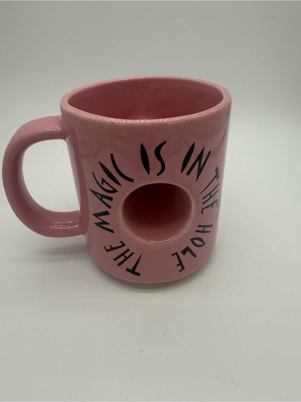 Voodoo Doughnut Coffee Mug Donut Cup PINK “The Magic is in the Hole” Ceramic EUC - Picture 3 of 9